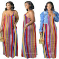 L51701 Hot Sale Summer Print Spaghetti Strap Fat Plus Size Long Dress